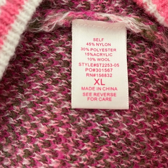 So Me Pink and White Patterned Sweater Size XL NWT - Picture 10 of 11